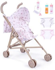 BABESIDE Baby Doll Stroller Set, Pretend Play Doll Stroller for Girls