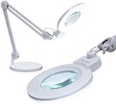 Neatfi XL LED Magnifying Lamp, Hands-Free, Dimmable, Crafts, Reading, Close Work (White, Non-CCT with Base)