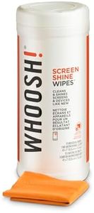 WHOOSH! Electronic Wipes,Screen Cleaner Wipes - for All Screens and Tech Devices ;Smartphones, iPads, Eyeglasses, e-Readers, Touchscreen & TVs (70 Count) + Big Microfiber Cloth