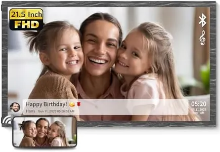 NexFoto Large Digital Photo Frame 21.5 Inch 64GB, Digital Picture Frame 1920x1080 FHD Light Sensor, Auto-Rotate, Remote Control, Easy to Share Photos via App & Email