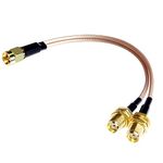 Goupchn SMA Splitter Cable SMA Male to Dual SMA Female Wire Low Loss RG316 Y Splitter Wire 4G LTE Antenna Adapter Splitter Cable 50 Ohm 17cm(Not for TV)