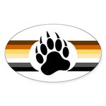 CafePress Gay Bear Pride Stripes Bear Paw Sticker Oval Bumper Sticker, Euro Oval Car Decal