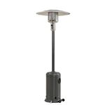 Sunjoy 47,000 BTU Avanti Outdoor Portable Propane Heater for Patio and Garden with Safety Auto Shut Off Valve and Wheels, Gray