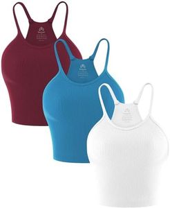 Sunzel Ribbed Crop Tank Top for Women Seamless Racerback Camisole