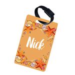 Luggage Tag | Bag Tag | School Bag Name Tag | Travel in Style- Personalize with Name, Picture, Theme - MDF Custom Single Side Print, Mom's Charm - Kids, Adults (Beach Theme)