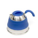 SAMMART Collapsible 1.5L Silicone Kettle - Camping Waterpot, Travel Kettle, Foldable Kettles for Boiling Water. Small Portable Silicone Tea Kettle, Outdoor Camp Pot (Purplish Blue)