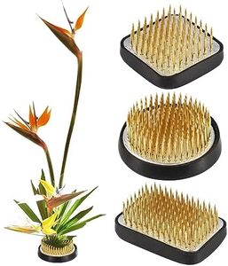 3/Set Flower Frog Japanese Ikebana Flower Arrangement Kenzan Kit, 2.4”Round Floral Frog Moribana+1.6”Square Ikebana Kenzan+2.1”x1.4”Rectangle Pin Frog