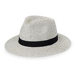 Wallaroo Hat Company Women’s Petite Charlie Fedora – UPF 50+, Packable Design, Adjustable Sizing for Smaller Crown Sizes, Ivory/Black, Small