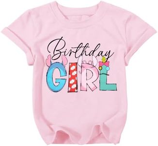 UNIQUEONE Birthday Girl Shirt 2nd 3rd 4th 5th 6th 7th 8th 10th Girls Party T-Shirt Birthday Outfit E-Pink