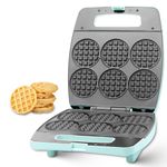 Baker's Friend BF-MMWM01 Multi Mini Waffle Maker, Metal, Aqua