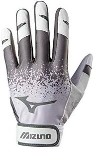 Mizuno Finch Adult Softball Batting Glove, White/Grey, Medium