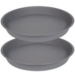 Angde 2 Pack of Plant Saucer 16 17 inch, Plastic Plant Saucers 17" Round, Flower Trays for Indoors Outdoor, Plant Drip Trays for Pots, Plant Water Tray for Planter 14-18" (17", Gray)