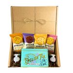 Tea Gift Set Hamper Biscuits and Tea Hamper Afternoon Including New English Teas Teabags, Strawberry Jam & Orange Marmalade With Luxury Snacks - Great British Gifts