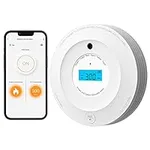 AEGISLINK Wi-Fi Combination Smoke and Carbon Monoxide Detector with LCD Display & Replaceable Battery, Compatible with TuyaSmart & Smart Life App, SC-WF240