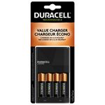 Duracell Charger with 4 AA Batteries, Green/black color