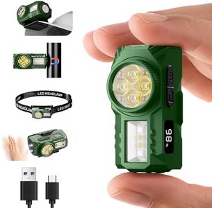 SHiLiPAi Headlamp Flashlight, Ultra-Light Bright LED Rechargeable Headlight with White Red Light, Waterproof Sensor Motion Head Lamp, 6 Modes Outdoor Camping Running Hiking Fishing - Green