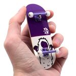 Teak Tuning 32mm Pro Fingerboard Heat Transfer Graphic Complete - Fully Assembled With Pro Level Parts - Shaped Wood Deck (34x97mm), UltraSpin Wheels, Prodigy Trucks - Purple Yeti