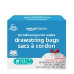 Amazon Basics 13 Gallon / 49 Liters Classic Clean Scented Embossed Trash Bags, 80 Count (Pack of 1)