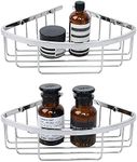 SAYAYO 2 Pack Corner Shower Caddy Shower Organiser SUS304 Stainless Steel Shower Basket Chromed Shower Storage Corner Shower Shelf Wall Mounted for Bathroom Kitchen, EGLY1002S-DC-C