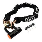 OKG Heavy Duty Motorcycle Chain Lock, 3.9 ft x 1/2in (12mm) Thick Cut Proof Noose Security Chain Combo with 18mm Anti Theft U Lock for Mopeds, Bikes, Trailers, Scooters, etc.