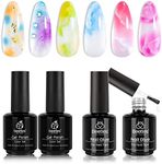 beetles Nail Blooming Gel 15ml Clear Uv Led Blossom Gel Polish Diy Nail Art Design Manicure with 2 in 1 Nail Glue and Base Gel Kit