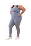 Spirit Animal Plus Size L - 5XL Blue Legging for Women | 4-Way Wtretch Fabric | High-Rise Elasticized Waistband | Skinny Leg | Ankle Length | Two Pockets | Activewear | Sweat-Wicking | Squat Proof |