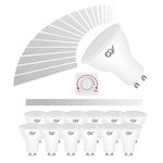 GY Dimmable GU10 LED Bulbs Cool White,7W 6500K 530 Lumen Energy Saving Light Bulbs,70W Halogen Replacement,120° Wide Beam Angle Energy Saving Lamp,Pack of 12