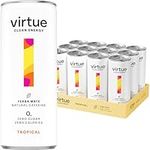 Virtue Clean Energy - Yerba Mate Natural Energy Drink - Sugar Free, Zero Calories, Vegan, Keto Friendly (Tropical, 12 x 250ml)