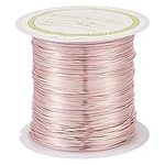 PandaHall 75.5 Feet Tarnish Resistant Copper Wire 24 Gauge Jewelry Beading Craft Wire for Jewelry Making (Rose Gold)