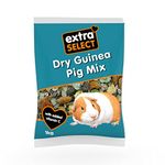 Extra Select Guinea Pig Food - Dry Muesli Mix with Concentrate Pellets, Flaked Maize, Grass Hay, Pea Flakes for Guinea Pigs with Vitamin C- Small Pet Feed - 1kg