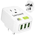 LENCENT USA to Australia China Plug Adapter, Converter Outlet Charger with 3 USB Ports, Grounded US to Australian Travel Adapter, America to Australia New Zealand China Argentina and etc. (Type I)