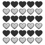 uxcell Heart Shaped Iron on Patches Embroidered Heart Patch Iron On Transfer Patches for Clothing Repair Backpack Shoes Decoration Black 30PCS 1.57"x1.37"