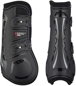 LeMieux Impact Responsive Horse Tendon Boots - Protective Gear and Training Equipment - Equine Boots, Wraps & Accessories - Tendon Protection and Support (Black/Medium)