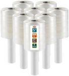 8 Pack Industrial Strength Mini Hand Stretch Wrap 5" 1000 Ft. Roll 80 Gauge Thick, Shrink Wrap Roll for Moving Supplies, Furniture, Pallets, Plastic Wrap for Packing, Heavy Duty Stretch Film