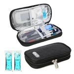 Insulin Travel Case with 2 Ice Packs - Travel Ice Pack for Diabetic Organize Supplies Diabetes Bags Insulated Cooling Bag by YOUSHARES (Black)