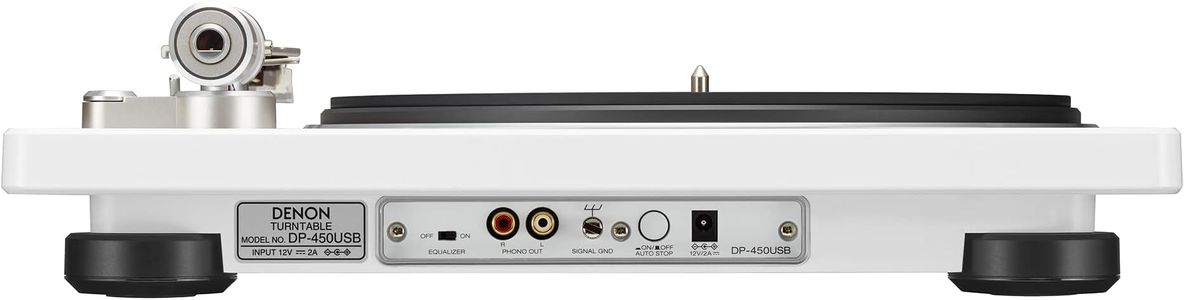 Denon USB Vinyl Record Player – 3-Speed Turntable, Phono EQ, White