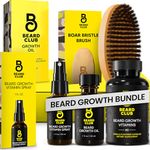 Beard Club Essential Beard Growth Kit - Beard Growth Oil, Beard Growth Vitamins, Beard Growth Vitamin Spray & Beard Brush - Gift Set