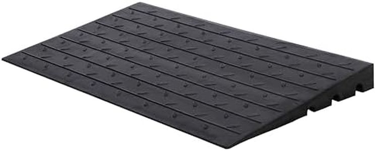 Towallmark Rubber Threshold Ramp, 2.5’’ Rise Wheelchair Ramp, 2500LBS Capacity Curb Ramp Driveway Handicap Ramps for Home Entry Steps Wheelchairs Driveway Mobility Scooters with 3 Channels Cord Cover