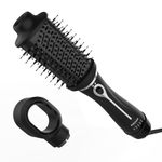 Dual Voltage Hair Dryer Brush, Wizchark Blow Dryer Brush for Straightening/Curling/Drying, One-Step Hot Air Brush & Volumizer W/Negative, 4 Temperature Settings, Detachable Design for European Travel