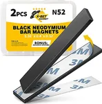 Super Strong Neodymium Bar Magnets with Adhesive Backing – Heavy Duty N52 Rare Earth Magnets with Epoxy Coating – Powerful N52 Neodymium Magnet 60 x 10 x 3mm