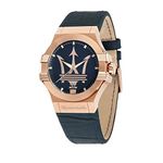 Men's Watch, Potenza Collection, Quartz Movement, Three Hands Version with Date, Stainless Steel, Rose Gold pvd and Leather Watch - R8851108027