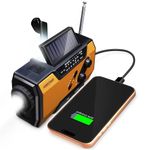 FosPower Emergency Solar Hand Crank Portable Radio, NOAA Weather Radio for Household and Outdoor Emergency with AM/FM, LED Flashlight, Reading Lamp, 2000mAh Power Bank USB Charger and SOS Alarm