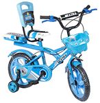 Speed Bird 14 inches Frame Front Suspension Shocker Dual Disc Brake Bike 14 inches Wheel Freeride Bicycle for Unisex (Blue, Under 13 Years)