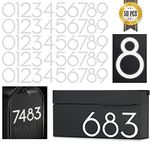 2 inch Reflective Mailbox Numbers Sticker (0-9, 5 Sets) Modern Number Vinyl Waterproof Number Self Adhesive Sticker for Signs, Door, Cars, Trucks, Home, Address Number