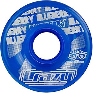 Crazy Skates Wheel Candy Roller Skate Wheels - Outdoor Urethane 78a Wheels for Roller Skates - Set of 4 - Blue [Blueberry]