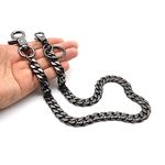 newtro Strong Leash Biker Key Wallet Chain Trucker Jean Pants Chain for Men Silver Black Gold 17" 24" D06 (Black, 24")