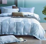 GOLDEN TWIG Premium Bedsheets for Double Bed (King, Geometric - Blue)