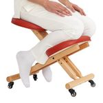 Master Massage Ergonomic Wooden Foldable Kneeling Chair for Office –Wood Folding Posture Chair for Home-Posture Correction Stool-Improve Your Posture