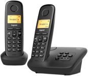Gigaset A270A Duo - Two Handsets - Cordless DECT Telephone with an Answering Machine - Illuminated Graphical Display and Keypad, Black [UK Version]