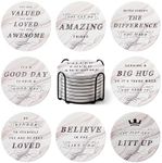 LIFVER Drinks Coasters Set of 8 wit